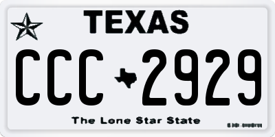 TX license plate CCC2929