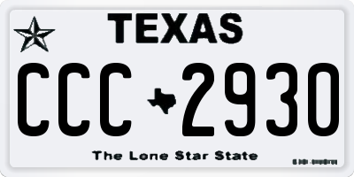 TX license plate CCC2930