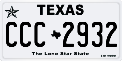 TX license plate CCC2932