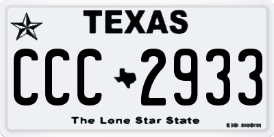 TX license plate CCC2933