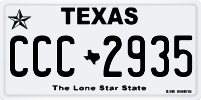 TX license plate CCC2935