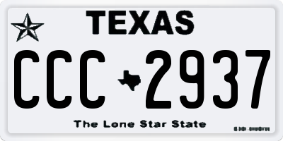 TX license plate CCC2937