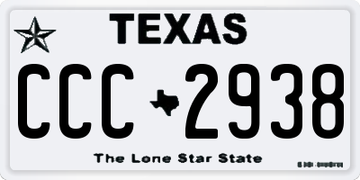TX license plate CCC2938