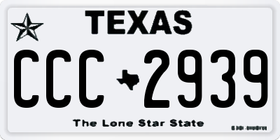 TX license plate CCC2939