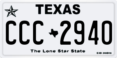TX license plate CCC2940