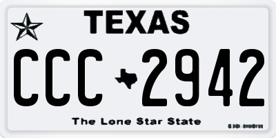 TX license plate CCC2942