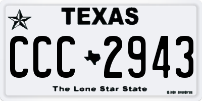 TX license plate CCC2943