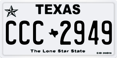 TX license plate CCC2949