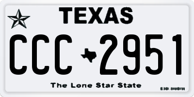 TX license plate CCC2951