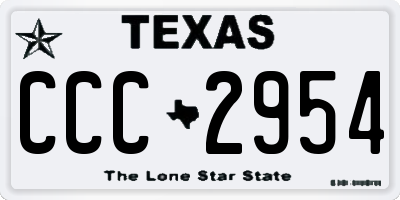 TX license plate CCC2954