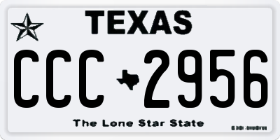 TX license plate CCC2956