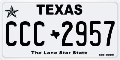 TX license plate CCC2957