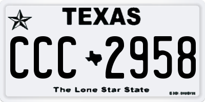 TX license plate CCC2958