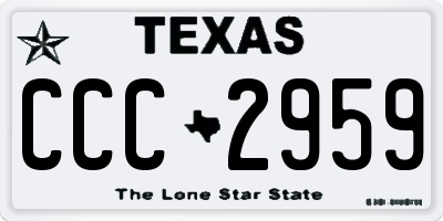 TX license plate CCC2959