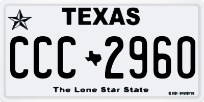 TX license plate CCC2960