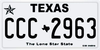 TX license plate CCC2963