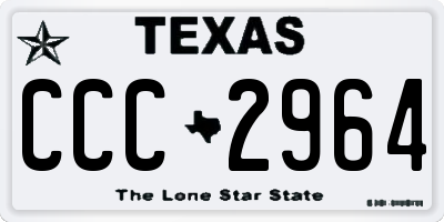 TX license plate CCC2964