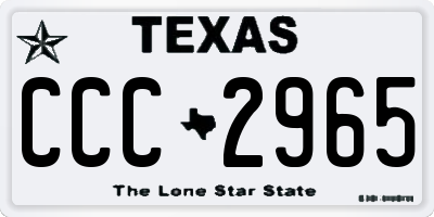 TX license plate CCC2965