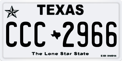 TX license plate CCC2966