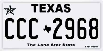TX license plate CCC2968