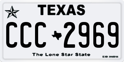 TX license plate CCC2969