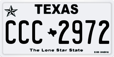 TX license plate CCC2972