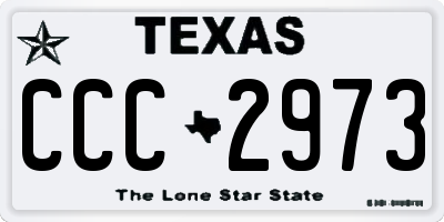 TX license plate CCC2973