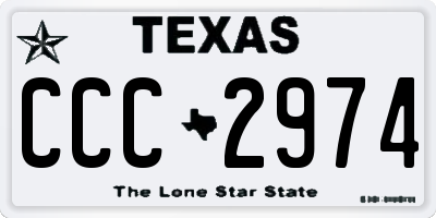 TX license plate CCC2974