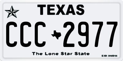 TX license plate CCC2977