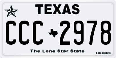 TX license plate CCC2978