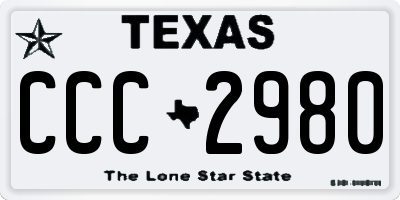 TX license plate CCC2980
