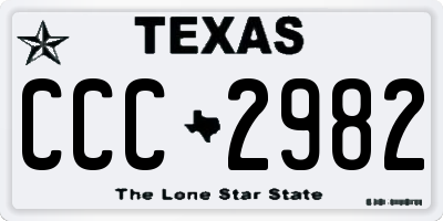 TX license plate CCC2982