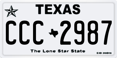 TX license plate CCC2987