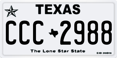 TX license plate CCC2988