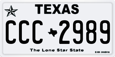 TX license plate CCC2989