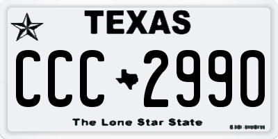 TX license plate CCC2990