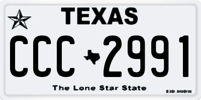 TX license plate CCC2991