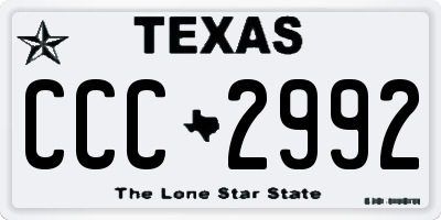 TX license plate CCC2992
