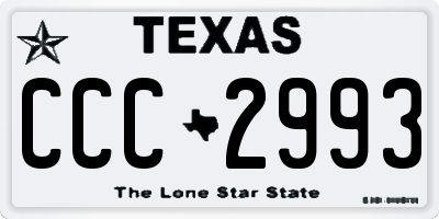 TX license plate CCC2993