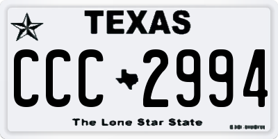 TX license plate CCC2994