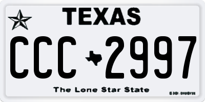 TX license plate CCC2997