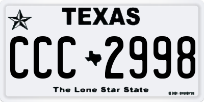 TX license plate CCC2998