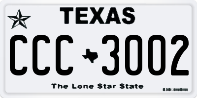 TX license plate CCC3002