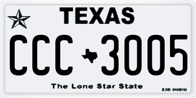 TX license plate CCC3005