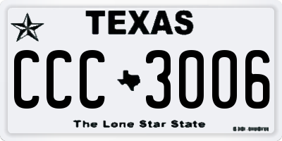 TX license plate CCC3006