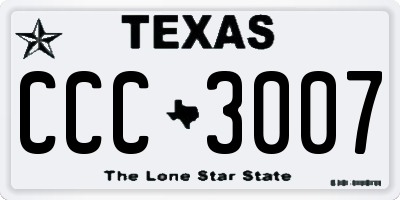 TX license plate CCC3007