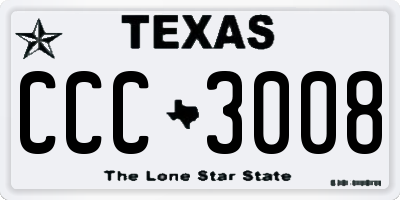 TX license plate CCC3008