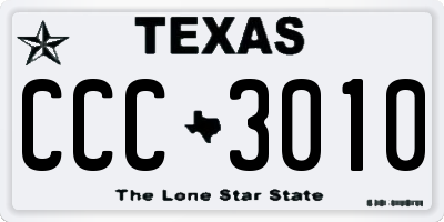 TX license plate CCC3010