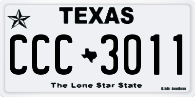 TX license plate CCC3011