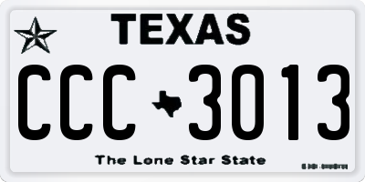 TX license plate CCC3013